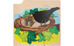 Rolf Puzzels - Groeipuzzel merel 4-lagen, 36 stukjes