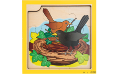 Rolf Puzzels - Groeipuzzel merel 4-lagen, 36 stukjes