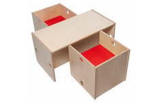 Rolf More - Stoel Kuben kleuteruitvoering rood 36 x 36 x 36 cm ongemonteerd