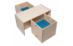 Rolf More - Stoel Kuben kleuteruitvoering blauw 36 x 36 x 36 cm ongemonteerd
