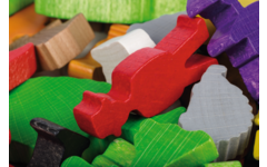 Houten figuren inheemse dieren, set van 84 stuks