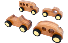 Auto's van bamboo, set van 4