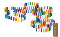 BiOBUDDi Domino 150, mix van 6 kleuren, inclusief 10 figuren