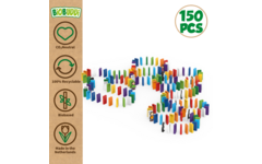 BiOBUDDi Domino 150, mix van 6 kleuren, inclusief 10 figuren