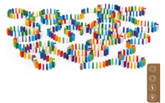 BiOBUDDi Domino 500 mix van 6 kleuren, inclusief 10 figuren