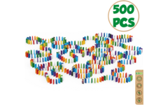 BiOBUDDi Domino 500 mix van 6 kleuren, inclusief 10 figuren
