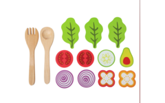 Houten Speeleten Salade Speelset, 15 delig