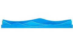 Speellijst water voor aan de muur voor speeldieren, blauw