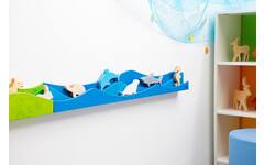 Speellijst water voor aan de muur voor speeldieren, blauw