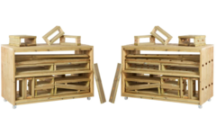 Fantasie bouwblok set groot ( 2 trolleys met blokken), (excl. Montage)