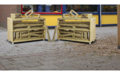 Fantasie bouwblok set groot ( 2 trolleys met blokken), (excl. Montage)