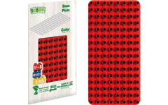 BiOBUDDi Education bouwplatenset 1x blauw, 1x groen, 1x rood en 1x geel