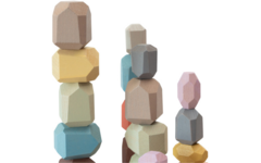 Houten edelstenen pastel