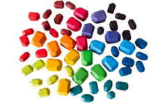 Houten edelstenen regenboog