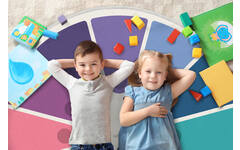 Mat extra groot, rond, regenboog 2 , 200 cm