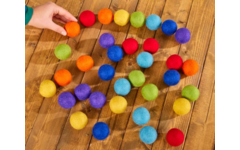 Regenboogvilten ballen, 35 stuks