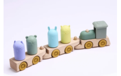 Trein, hout met siliconen