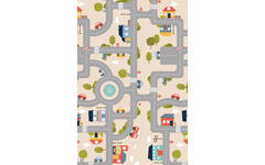 Speelmat verkeer | Beige uitvoering, 150 x 100 cm