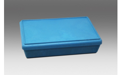 Box met deksel RE-Wood® 25 x 18 x 6 cm - 1,5 l, blauw