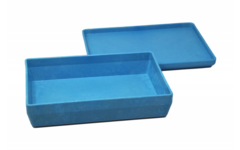 Box met deksel RE-Wood® 25 x 18 x 6 cm - 1,5 l, blauw