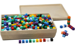 Gewichtskubussen in 10 kleuren (1000 stuks), in RE-Wood® doos