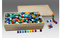 Gewichtskubussen in 10 kleuren (1000 stuks), in RE-Wood® doos