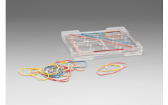 Geobord klein transp 15x15cm, stapelbaar, incl. ca. 25 rubberen ringen