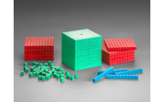 Base Ten Set in 3 Montessorikl (121 stuks)