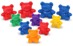 Berenfamilie, regenboogkleuren, set van 96
