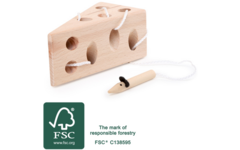 Small Foot - Kaas en Muis Houten Rijgspel