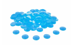 Transparante stenen ø 20 mm blauw, set van 100 stuks, in kartonnen doosje