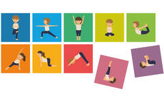 Mat Yoga, 10 delig, 40 x 40 cm