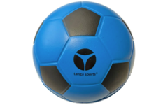 Voetbal | PU superzachte voetbal Ø 15 cm, hoge stuit, zwart/blauw