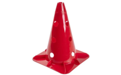 Pion met gaten, 30 cm hoog, rood