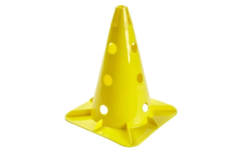 Pion met gaten, 30 cm hoog, geel