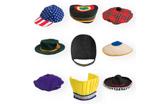 Verkleedkleding | Hoeden uit de hele wereld, set van 9 stuks