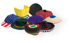Verkleedkleding | Hoeden uit de hele wereld, set van 9 stuks