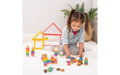 Speelfiguren, regenboog, van hout
