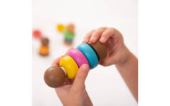 Speelfiguren, regenboog, van hout