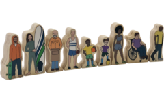 Multiculturele samenleving, 32 houten figuren