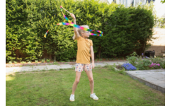 BS | Danslint regenboog 3 meter, houten stok