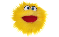 Handpop geel monster 20 cm
