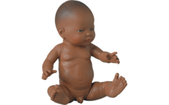 Pop jongen Afrikaans zonder haar, 42 cm, Les Pluminis