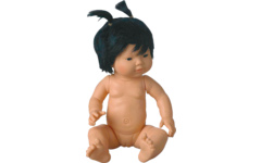 Pop meisje Aziatisch met haar, 42 cm, Les Pluminis