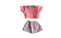 Poppenkleertjes shirt en rok 30 cm