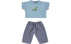 Poppenkleertjes broekje en shirt blauw 30 cm