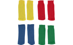Poppensokjes, 4 paar (blauw, rood, groen en geel)