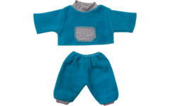 Poppenkleertjes blauw pakje, 45 cm