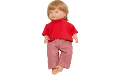 Pop meisje Europees met haar en kleding, 40 cm, Les Pluminis