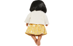Pop meisje Oriëntaal met haar en kleding, 40 cm, Les Pluminis